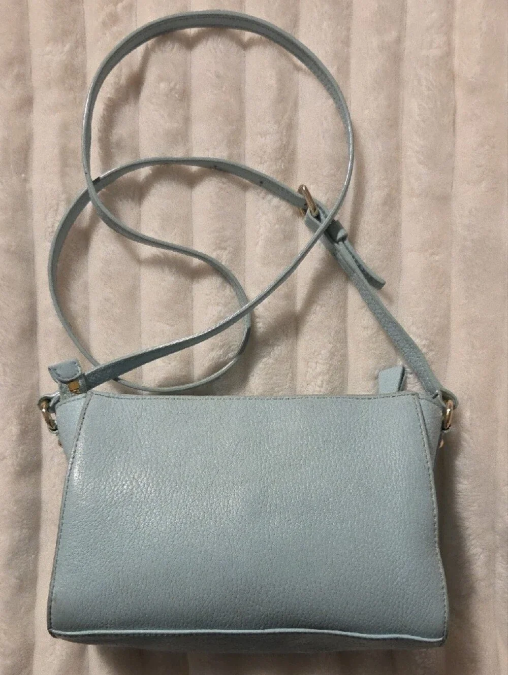 kate spade light blue pebbled leather bow crossbody